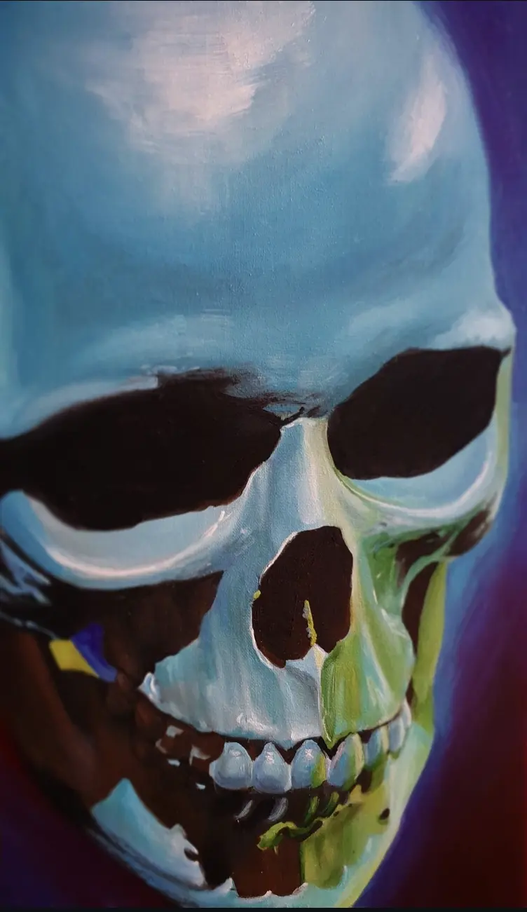 James Yvrande artiste peintre réaliste contemporain tableau Morax skull