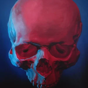 James Yvrande artiste peintre réaliste contemporain tableau Oblivion skull